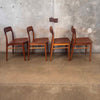 Set of 4 Mid Century Modern Dining Chairs Walnut Finish Made In Italy Product Image