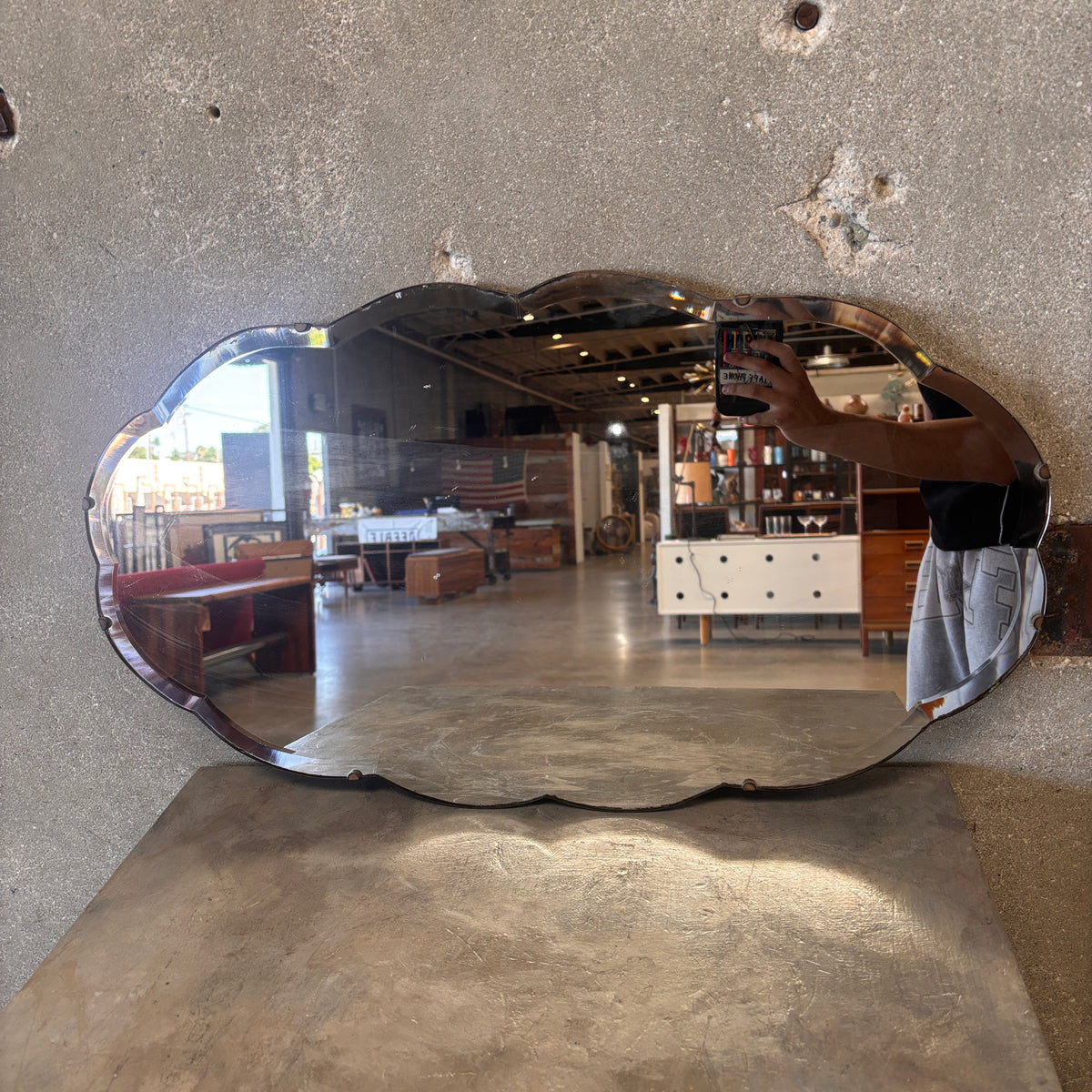 Vintage 1930s Beveled Wall Mirror