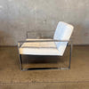 Modani White Leather & Stainless Steel Lounge Chair Product Image