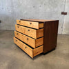 Mid Century Modern Burlwood & Brass Chest of Drawers Product Image