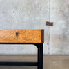 Mid Century Modern Burlwood & Brass Desk/ Vanity Product Image