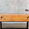 Mid Century Modern Burlwood & Brass Desk/ Vanity Product Image