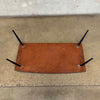 Mid Century Faux Wood Top Coffee Table Metal Legs Product Image