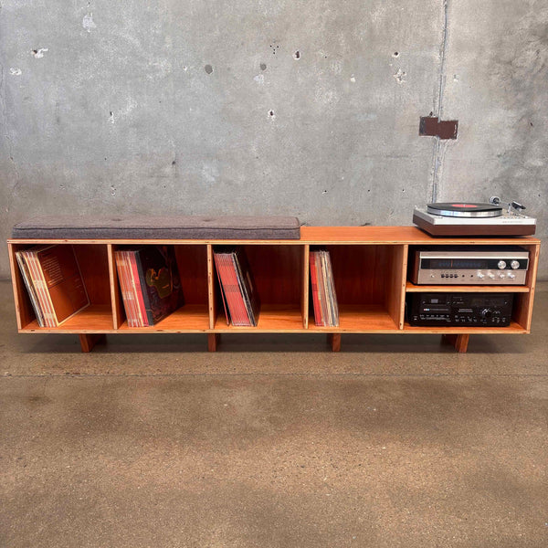 Mahogany Vinyl Storage Bench Hand Built By Pete Deeble Product Image