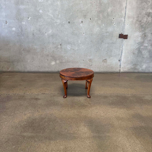Antique Burlwood Top End Table