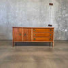 Mid Century Modern Walnut + Brass Nine Drawer Dresser Product Image