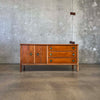 Mid Century Modern Walnut + Brass Nine Drawer Dresser Product Image