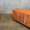 Mid Century Modern Walnut + Brass Nine Drawer Dresser Product Image