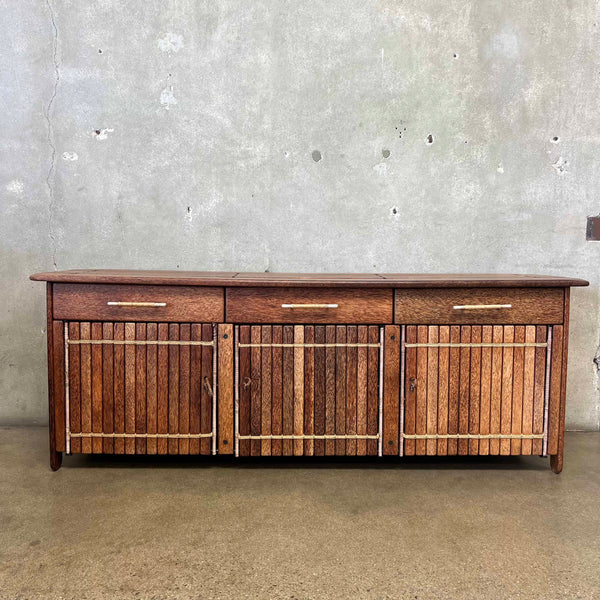 Vintage "3 Drawer Buffet" by Pacific Green - Palmwood w/ Leather Bindings Product Image