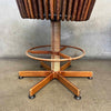 Pair of Vintage Pacific Green "Tavarua" Barstools - Palmwood & Leather Product Image