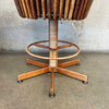 Pair of Vintage Pacific Green "Tavarua" Barstools - Palmwood & Leather Product Image