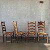 Vintage Walnut Ladder Back Dining Chairs (Set Of 4) Product Image