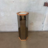 1970s Medium Smoked Mirror Hexagon Display Pedestal Product Image