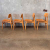 Set of Four Mid Century Modern Oak Dining Chairs - Made in Italy Product Image