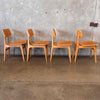 Set of Four Mid Century Modern Oak Dining Chairs - Made in Italy Product Image