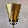 Mid Century Black Enamel & Brass Torchiere Floor Lamp Product Image