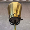 Mid Century Black Enamel & Brass Torchiere Floor Lamp Product Image