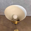 Mid Century Black Enamel & Brass Torchiere Floor Lamp Product Image