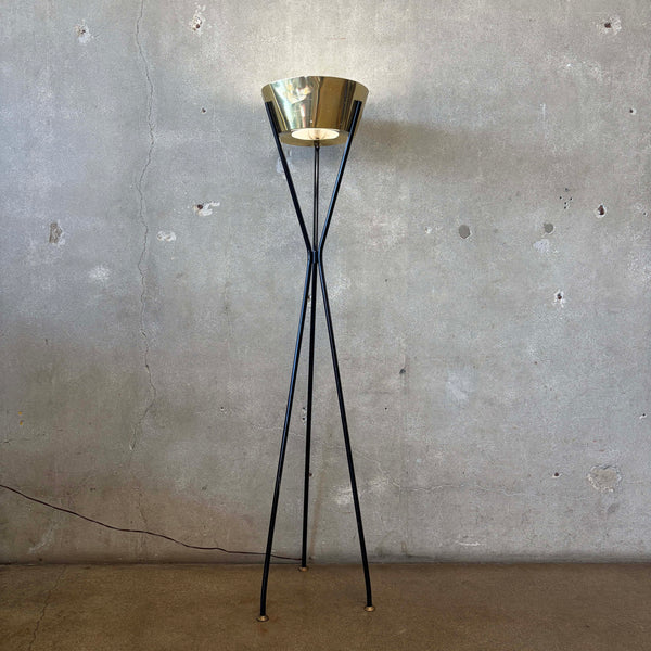 Mid Century Brass & Metal Floor Lamp Product Image