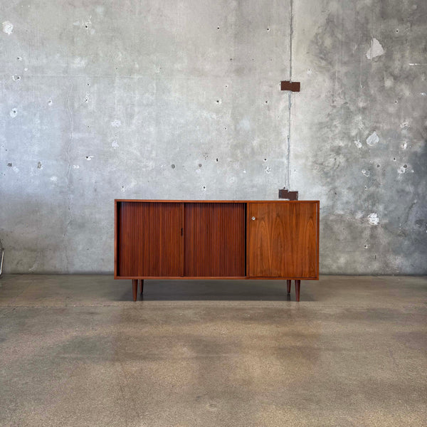 Mid Century Modern Tambour Door Credenza By Milo Baughman For Glenn of California Product Image