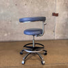 Vintage 1980s Blue Upholstery Professional Medical Or Artist Stool Product Image