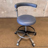 Vintage 1980s Blue Upholstery Professional Medical Or Artist Stool Product Image