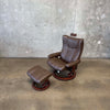 Ekornes Leather Lounge Chair & Ottoman - Norway Product Image
