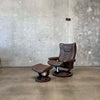 Ekornes Leather Lounge Chair & Ottoman - Norway Product Image