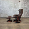 Ekornes Leather Lounge Chair & Ottoman - Norway Product Image
