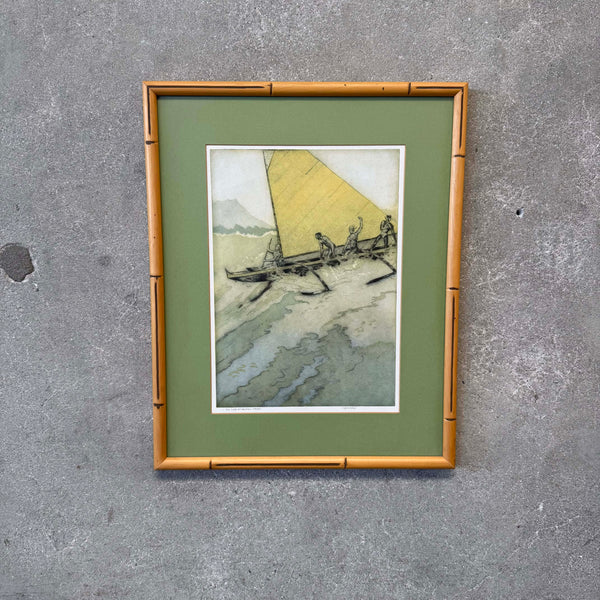 "Big Surf At Waikiki" Framed Lithograph Print Product Image