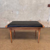 Vintage Mid Century Modern Bench With Vinyl Cushion By Broyhill C. 1960s Product Image