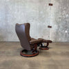 Ekornes Leather Lounge Chair & Ottoman - Norway Product Image