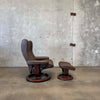 Ekornes Leather Lounge Chair & Ottoman - Norway Product Image