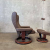 Ekornes Leather Lounge Chair & Ottoman - Norway Product Image