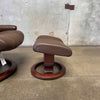 Ekornes Leather Lounge Chair & Ottoman - Norway Product Image