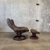 Ekornes Leather Lounge Chair & Ottoman - Norway Product Image