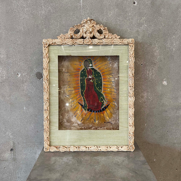 Vintage Oil On Board Painting Of La Virgen De Guadalupe Product Image