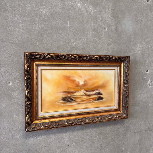 Vintage Original Oil Seal Painting