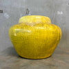 Vintage Mid Century Yellow Ceramic Planter w/ Crackle Glaze Product Image
