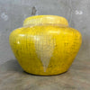 Vintage Mid Century Yellow Ceramic Planter w/ Crackle Glaze Product Image