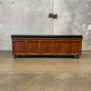 Mid Century Modern Lane Cedar Walnut Hope Chest Bench - Upholstery Tufted Product Image