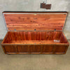 Mid Century Modern Lane Cedar Walnut Hope Chest Bench - Upholstery Tufted Product Image