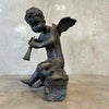 Bronze Vintage Cherub Angel Playing the Flute #1 Product Image