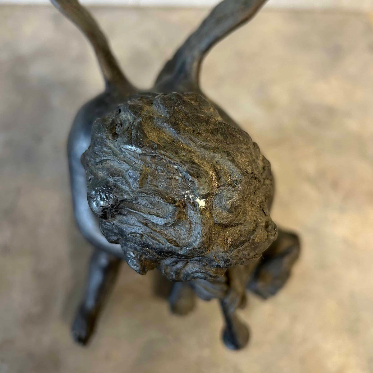 Bronze Vintage Cherub Angel Playing the Flute #1