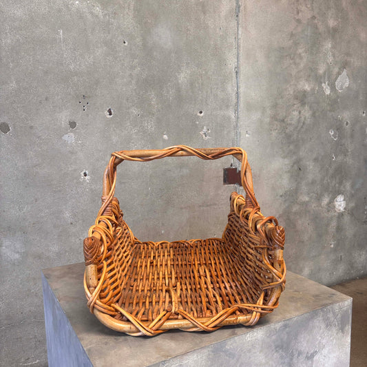 Vintage Bamboo Magazine Basket