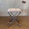 Vintage 1970's Chrome Oak Bar/Table With 2 Bar Stools New Upholstery Product Image