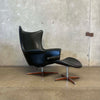 Mid Century Modern H.W. Klein Recliner w/ Ottoman C. 1960s Denmark Product Image