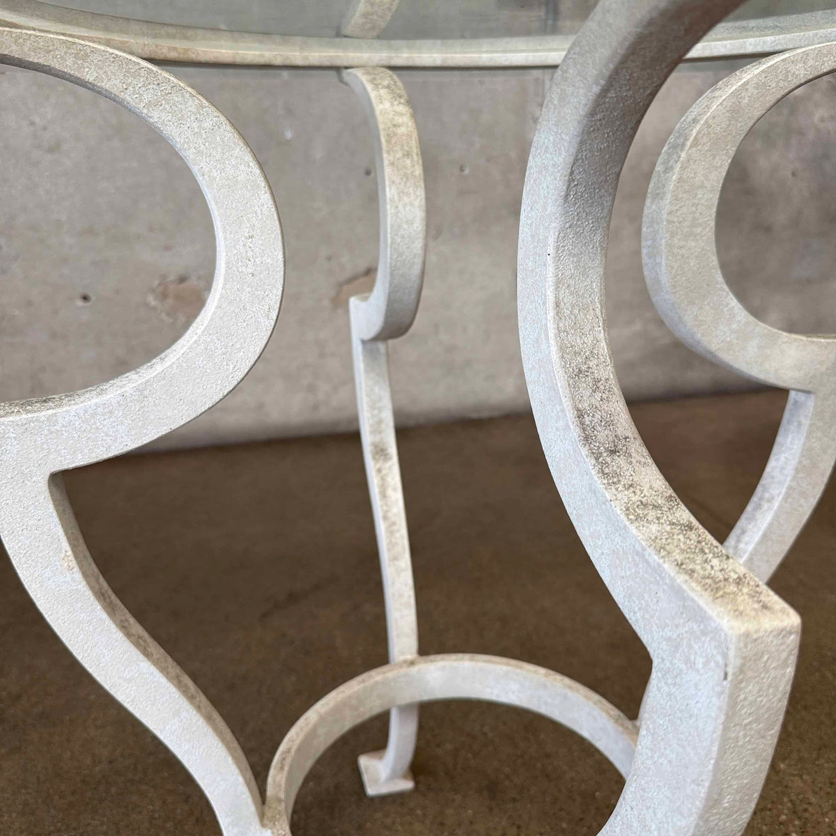Cast Aluminum Patio Table w/ Glass Top