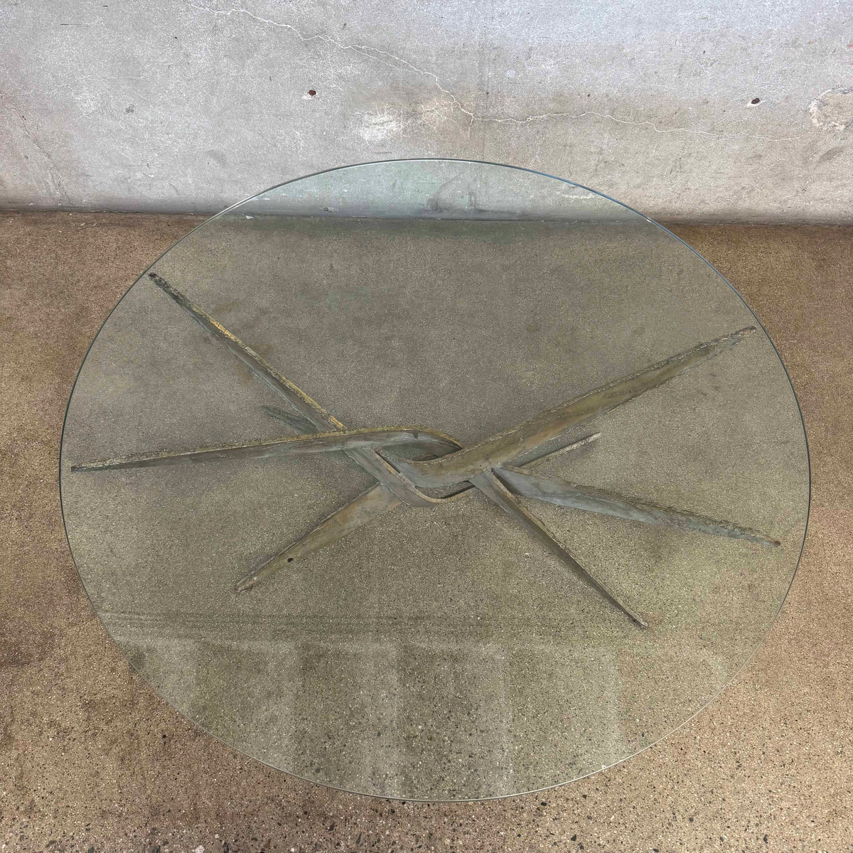 1970s Silas Seandel Midcentury Brutalist - Metal & Glass Coffee Table
