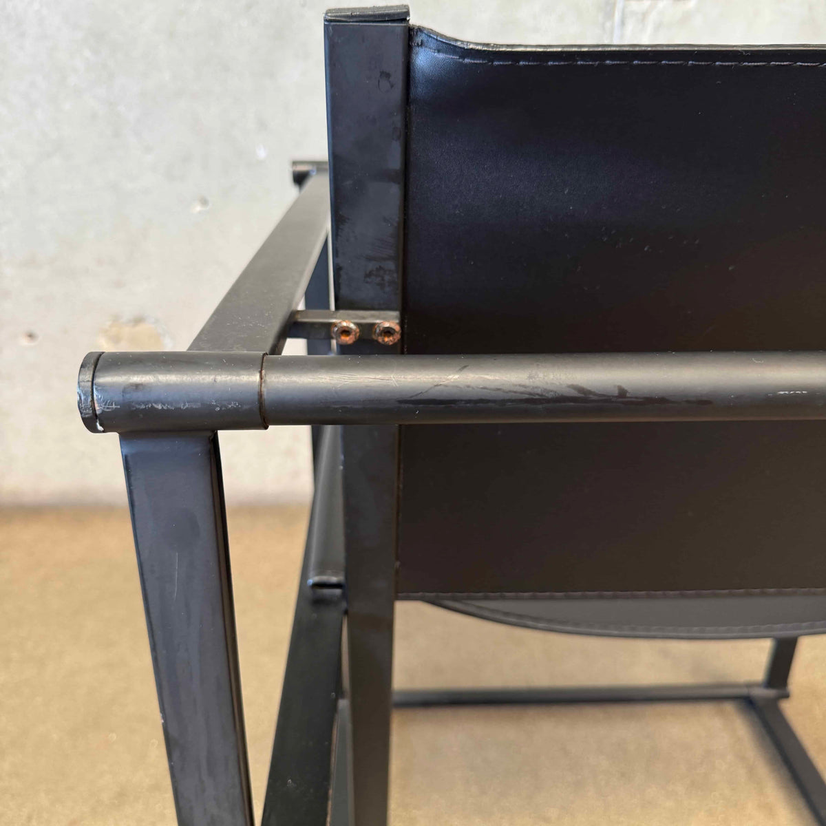 Postmodern Black Leather + Metal Armchair By Radboud Van Beekum For Pastoe #2